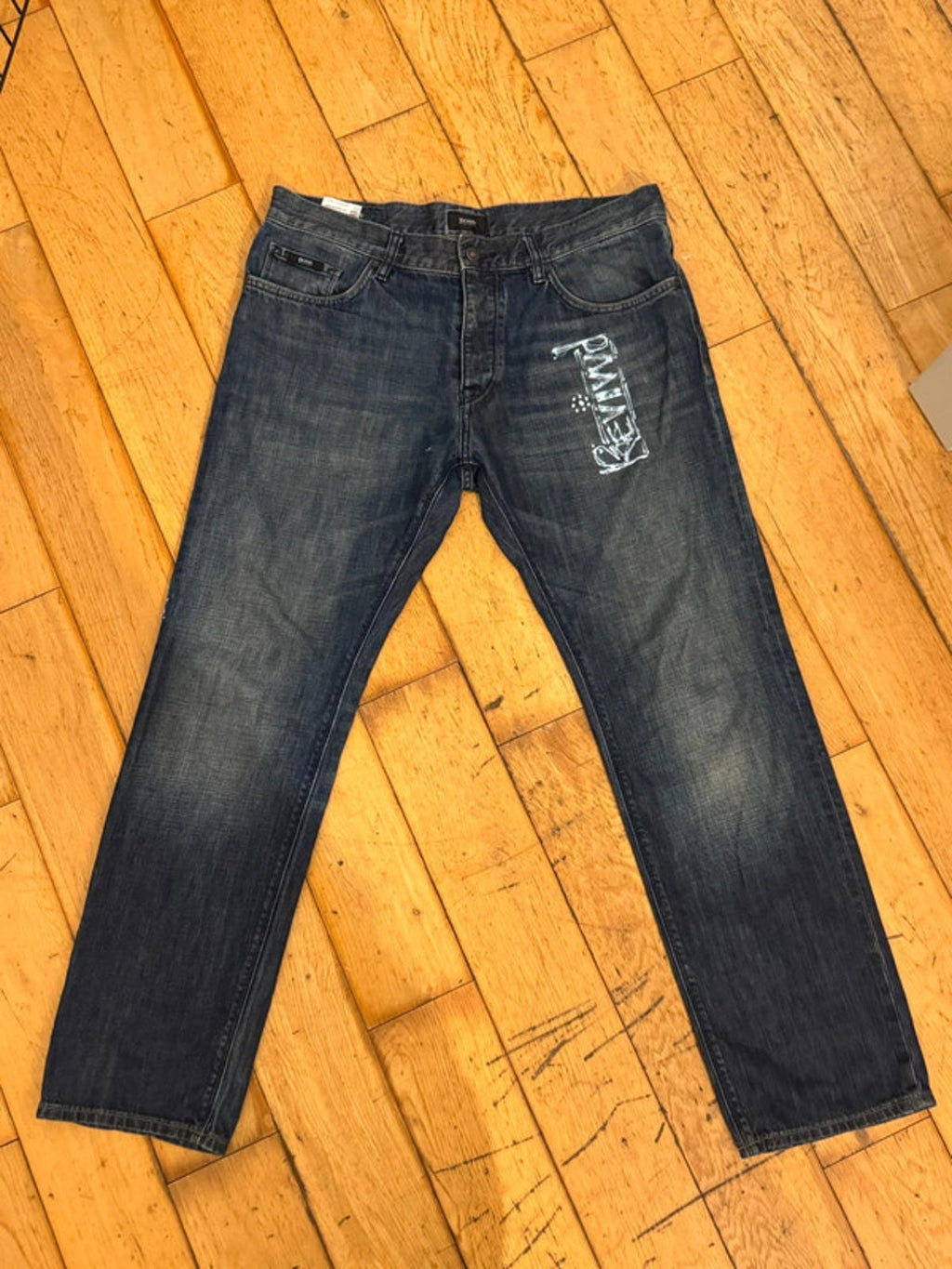 Custom painted dragon Hugo boss jeans